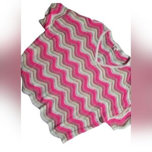 BiBi Pink and Cream Knit Top
